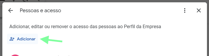 Tela Pessoas e acesso com o botão Adicionar destacado